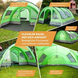 Mit was Camping machen? Skandika Tunnelzelt Helsinki / Zelt für 6 Personen / Familienzelt, Outdoor, Treckling, Festival, Campingleben, Camping-Leben