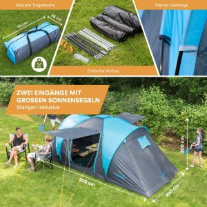 Mit was Camping machen? Skandika Kuppelzelt / Zelt für 4 Personen, Outdoor, Treckling, Festival, Campingleben, Camping-Leben