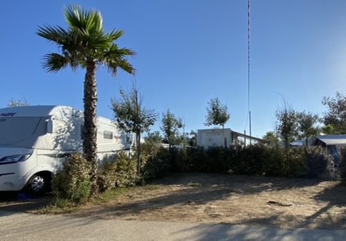 Campingplatz in Südfrankreich mit Palmen